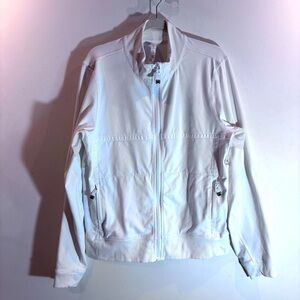 LULULEMON Sz L White Zip-Up Jacket With Pockets Workout Outdoors Exercise Yoga